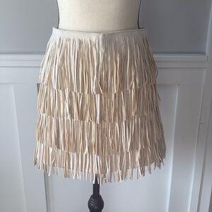 VICI Nitza Faux Suede Fringe Mini Skirt - Sand